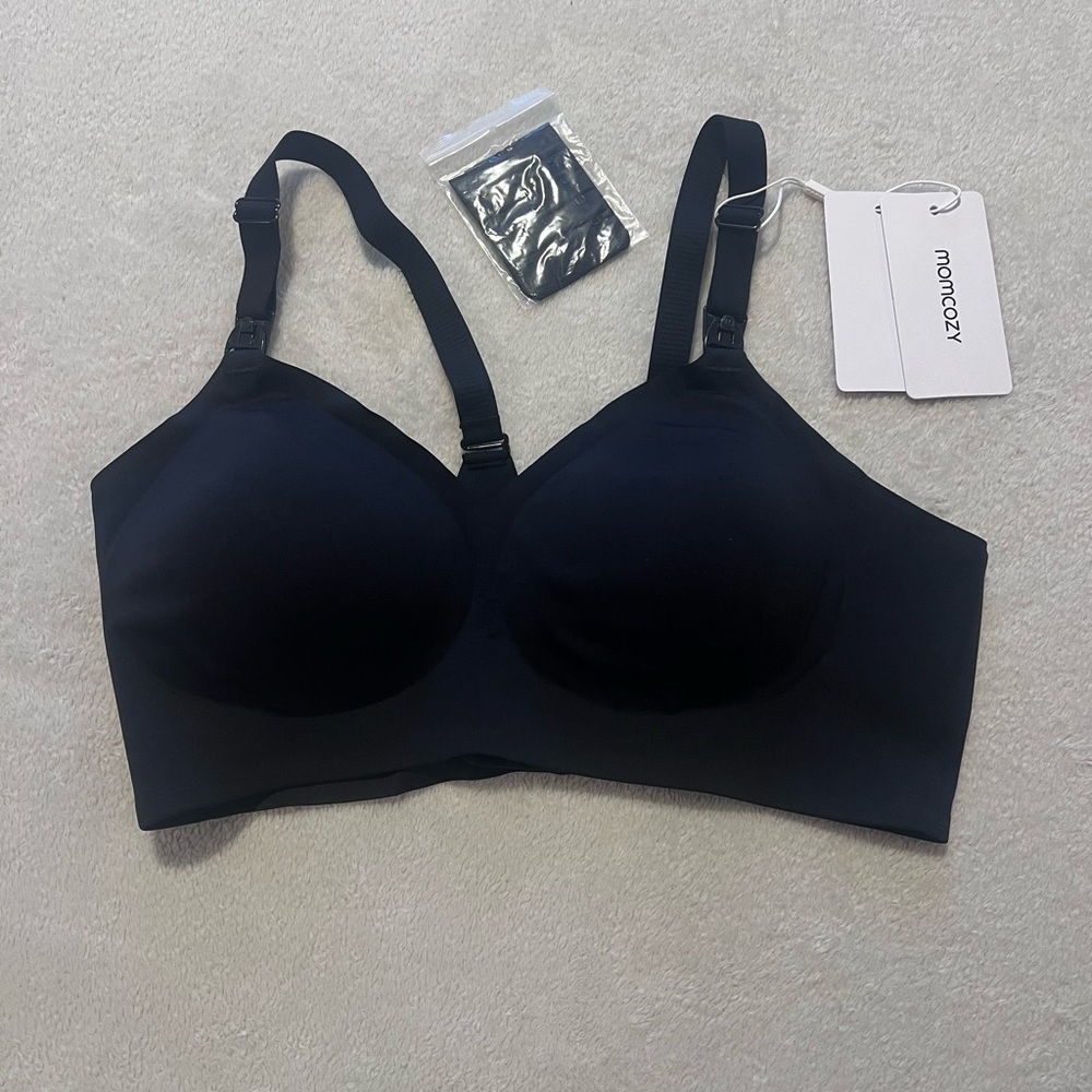 Momcozy Black Seamless Nursing Bra Size XL Black